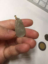 Load image into Gallery viewer, 100% Natural type A icy watery light green/gray Jadeite Jade seashell (福贝) pendant F150