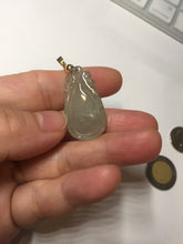 Load image into Gallery viewer, 100% Natural type A icy watery light green/gray Jadeite Jade seashell (福贝) pendant F150