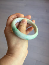 Load image into Gallery viewer, 56mm Certified type A 100% Natural sunny green/white Jadeite bangle AY87-3479