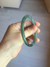 Load image into Gallery viewer, 57.5mm Type A 100% Natural dark green/blue/gray Guatemala slim round cut Jadeite bangle PJ27-4304