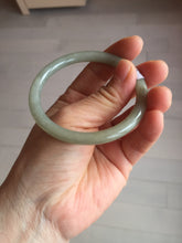 Load image into Gallery viewer, 54.7mm Certified type A 100% Natural light green gray black slim round cut Jadeite bangle PA194-2460