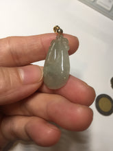 Load image into Gallery viewer, 100% Natural type A icy watery light green/gray Jadeite Jade seashell (福贝) pendant F150
