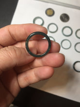 Load image into Gallery viewer, 18.1mm size 8 100% natural type A icy watery green/blue slim style Guatemala jadeite jade band ring group BP75