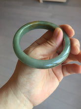 Load image into Gallery viewer, 55.4mm certified 100% natural Type A dark green yellow gray black jadeite jade bangle AA72-7576