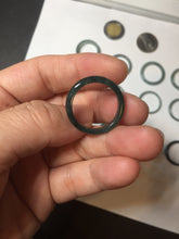 Load image into Gallery viewer, 18.1mm size 8 100% natural type A icy watery green/blue slim style Guatemala jadeite jade band ring group BP75