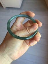 Load image into Gallery viewer, 57.5mm Type A 100% Natural dark green/blue/gray Guatemala slim round cut Jadeite bangle PJ27-4304