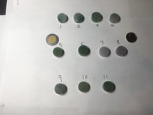 Load image into Gallery viewer, 100% Natural type A icy watery light green/purple/gary Jadeite Jade round cake pendant group F151