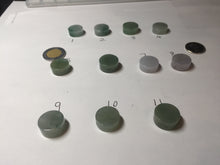 Load image into Gallery viewer, 100% Natural type A icy watery light green/purple/gary Jadeite Jade round cake pendant group F151