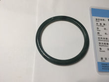 Load image into Gallery viewer, 54.1mm Certified Type A 100% Natural dark green/blue/gray with Guatemala slim round cut Jadeite bangle PJ99-2457