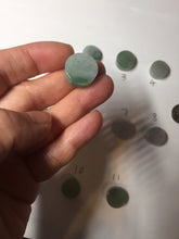 Load image into Gallery viewer, 100% Natural type A icy watery light green/purple/gary Jadeite Jade round cake pendant group F151