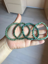 Load image into Gallery viewer, 5.5-7mm size 50-58mm 100% natural type A dark green/blue/gray/black Guatemala jadeite jade beads bracelet PA164