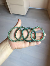 Load image into Gallery viewer, 5.5-7mm size 50-58mm 100% natural type A dark green/blue/gray/black Guatemala jadeite jade beads bracelet PA164