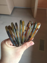 Load image into Gallery viewer, 58-63mm 100% Natural black brown beige slim Buffalo Horn bangle group CB55