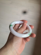 Load image into Gallery viewer, 57mm certified 100% natural sunny green/white/purple jadeite jade bangle AX92-5423