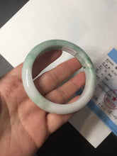 Load image into Gallery viewer, 57mm Certified Type A 100% Natural sunny green/white/ Jadeite Jade bangle BL33-5213