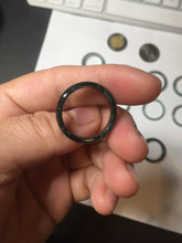 Load image into Gallery viewer, 18.1mm size 8 100% natural type A icy watery green/blue slim style Guatemala jadeite jade band ring group BP75