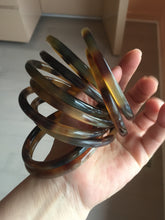 Load image into Gallery viewer, 58-63mm 100% Natural black brown beige slim Buffalo Horn bangle group CB55