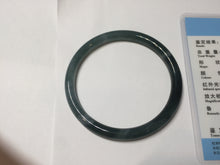 Load image into Gallery viewer, 55.8mm Certified Type A 100% Natural dark green/blue/gray/black Guatemala slim round cut Jadeite bangle PJ100-5624