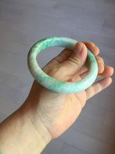Load image into Gallery viewer, 58.5mm Certified type A 100% Natural sunny green/white Jadeite bangle AY87-3471
