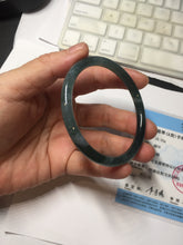 Load image into Gallery viewer, 55.8mm Certified Type A 100% Natural dark green/blue/gray/black Guatemala slim round cut Jadeite bangle PJ100-5624