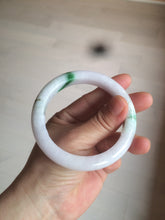Load image into Gallery viewer, 57mm certified 100% natural sunny green/white/purple jadeite jade bangle AX92-5423