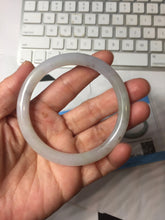 Load image into Gallery viewer, 58mm certified Type A 100% Natural white light green purple gray slim round cut Jadeite Jade bangle PB252-3720