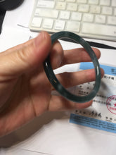 Load image into Gallery viewer, 55.8mm Certified Type A 100% Natural dark green/blue/gray/black Guatemala slim round cut Jadeite bangle PJ100-5624