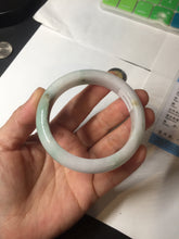 Load image into Gallery viewer, 52.2mm 100% natural certified sunny green/white(白底青) jadeite jade bangle BL34-5237
