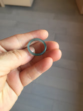 Load image into Gallery viewer, 17.9mm size 7 3/4 100% natural type A icy watery green/blue slim style Guatemala jadeite jade band ring group PE82