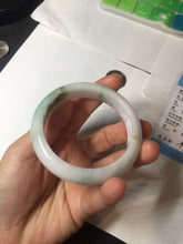 Load image into Gallery viewer, 52.2mm 100% natural certified sunny green/white(白底青) jadeite jade bangle BL34-5237