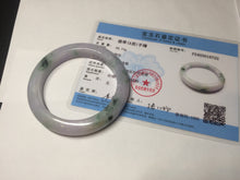 Load image into Gallery viewer, 58mm certified 100% natural type A light green/purple/yellow(FU LU SHOU) jadeite jade bangle BN84-8722