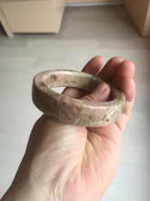 Load image into Gallery viewer, 53mm 100% natural pink/black time series(时光系列) square style rose stone (Rhodonite)square bangle XY103