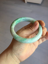 Load image into Gallery viewer, 58.5mm Certified type A 100% Natural sunny green/white Jadeite bangle AY87-3471