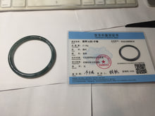 Load image into Gallery viewer, 56.7mm Certified Type A 100% Natura dark blue/green/gray/black Guatemala slim round cut Jadeite bangle PJ101-5614