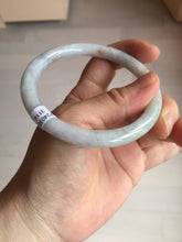 Load image into Gallery viewer, 58.9mm certified 100% natural type A light green/purple/yellow(Fu Lu SHOU) slim round cut jadeite jade bangle BN45-3116