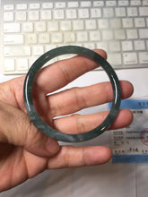 Load image into Gallery viewer, 56.7mm Certified Type A 100% Natura dark blue/green/gray/black Guatemala slim round cut Jadeite bangle PJ101-5614