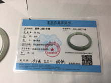 Load image into Gallery viewer, 54mm certified Type A 100% Natural white oily light green gray( 淡油青) slim round cut Jadeite Jade bangle PB254-3708