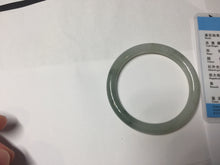 Load image into Gallery viewer, 54mm certified Type A 100% Natural white oily light green gray( 淡油青) slim round cut Jadeite Jade bangle PB254-3708