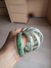 Load image into Gallery viewer, 52.8mm certified 100% natural Type A light green red yellow gray thin jadeite jade bangle group GL20
