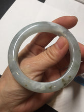 Load image into Gallery viewer, 54.5mm 100% natural type A icy watery light green/brown/black seaweed jadeite jade bangle Y154-5248