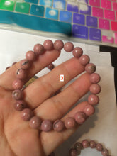 Load image into Gallery viewer, 8-8.3mm 100% natural pink rose stone (Rhodonite) bracelet XY65