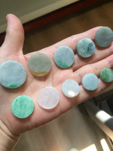 Load image into Gallery viewer, 100% Natural type A sunny green/yellow round Jadeite Jade safe and sound pendant group BP94