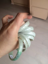 Load image into Gallery viewer, 52.8mm certified 100% natural Type A light green red yellow gray thin jadeite jade bangle group GL20