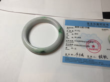Load image into Gallery viewer, 56.5mm certified Type A 100% Natural sunny green/purple/white(白底青) Jadeite Jade bangle BF141-4072