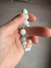 Load image into Gallery viewer, 10.5mm size 52-60mm 100% natural type A white green purple jadeite jade beads bracelet PB83