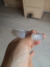 Load image into Gallery viewer, 52.2mm 100% natural icy light pale pink/white agate carved cat paws bangle SY57