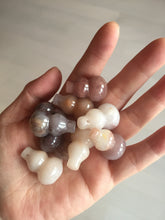 Load image into Gallery viewer, 100% natural icy purple/brown/red Quartzite (jinsi jade, 金丝玉) Golden Silk Jade gourd ( 葫芦, 福禄) pendant/handhold worry stone/desk decor SY73