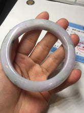 Load image into Gallery viewer, 58mm certified 100% natural type A light green/purple/yellow(FU LU SHOU) jadeite jade bangle BN84-8722