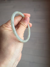 Load image into Gallery viewer, 54.8mm Certified type A 100% Natural light green gray black slim round cut Jadeite bangle PA188-2474