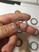 Load image into Gallery viewer, 17.9mm 7 3/4 100% natural type A icy watery green/blue Guatemala jadeite jade band ring group BP76